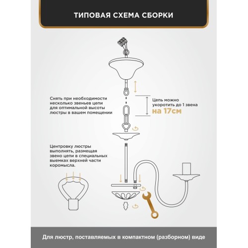 Люстра подвесная 5 ламп хрусталь Аврора S1155-5