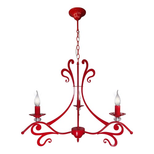 Люстра красная подвесная 3 рожковая дизайнерская S3129-3