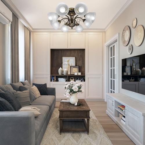 Люстра потолочная 8 плафонов S2427-8