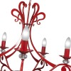 Люстра подвесная красная 5 рожковая хрусталь S3129-5