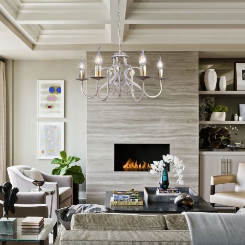 Люстра подвесная 5 ламп хрусталь Аврора S1261-5