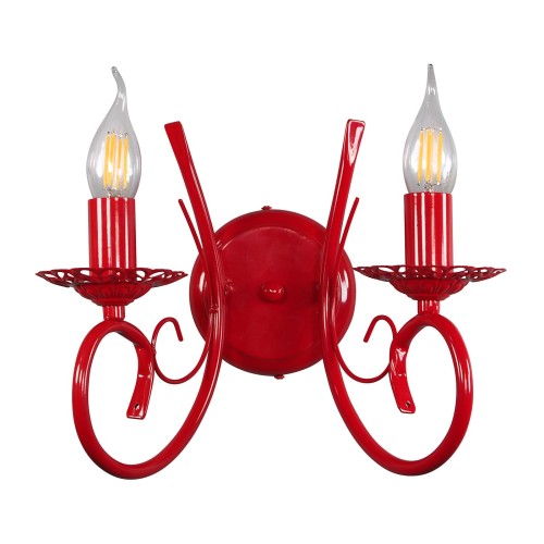 Бра красная 2 лампы интерьерная неоклассика S1241-2