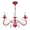 Люстра красная с хрусталем подвесная 3 лампы S1234-3