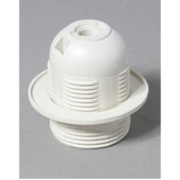 Патрон белый Е14 с резьбой, с крепежем и кольцом основной Т210