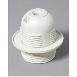 Патрон белый Е14 с резьбой, с крепежем и кольцом основной Т210