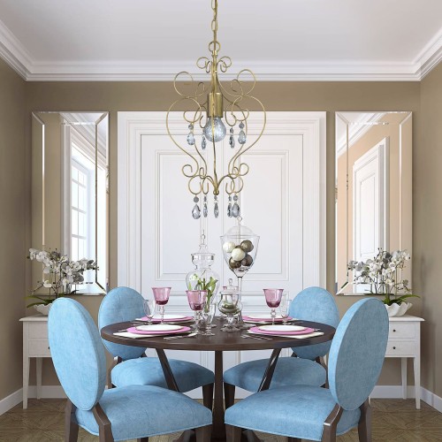 Люстра подвесная на кухню над столом с хрусталем S1196-1