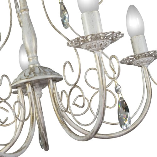 Люстра потолочная классика 5 ламп свечи белая S1211-5