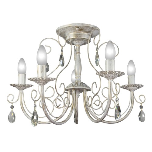 Люстра потолочная классика 5 ламп свечи белая S1211-5