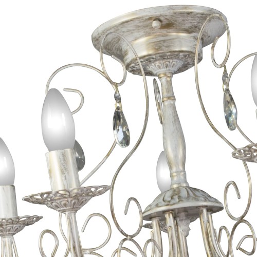 Люстра потолочная классика 5 ламп свечи белая S1211-5