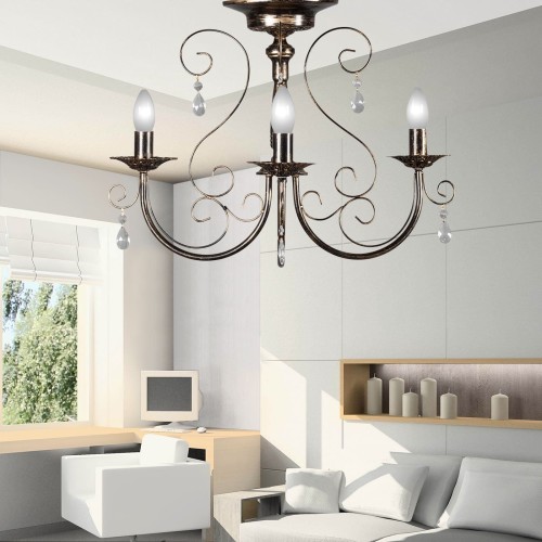 Люстра потолочная классичка с хрусталем 3 лампы S1013-3