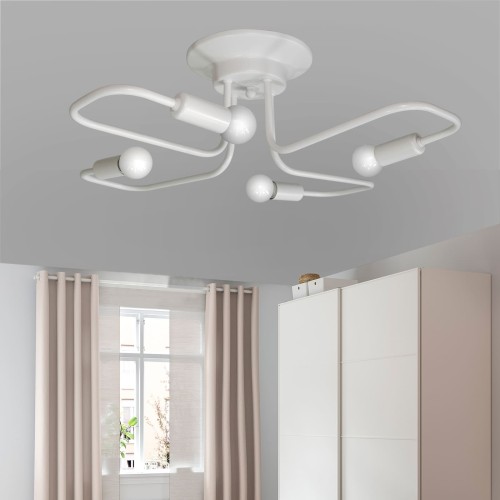 Люстра потолочная белая в стиле лофт лофт S2402-4