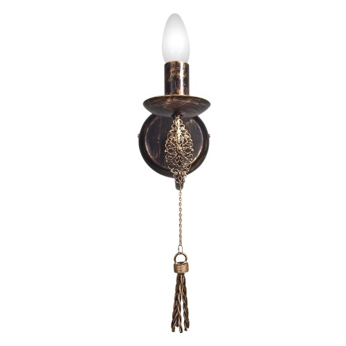 Бра с металлическим подвесками черная настенная S3146-1