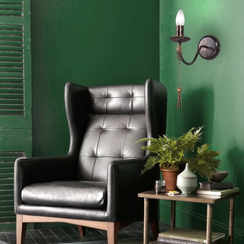 Бра с металлическим подвесками черная настенная S3146-1