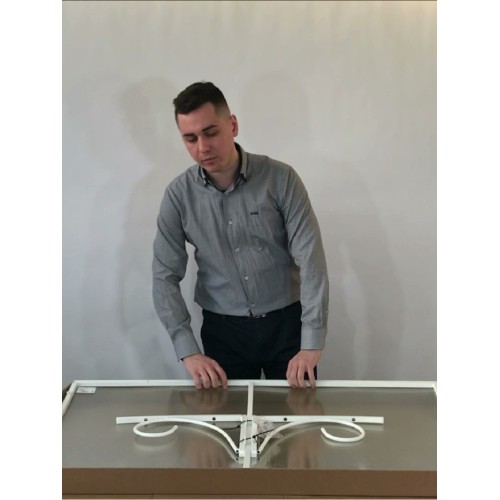 Козырёк над входной дверью металлический S4001 Белый