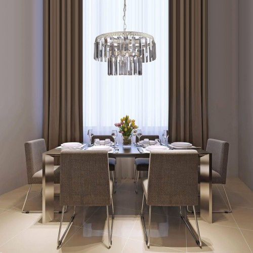 Люстра хрустальная подвесная 4 лампы бежевая S2492-4