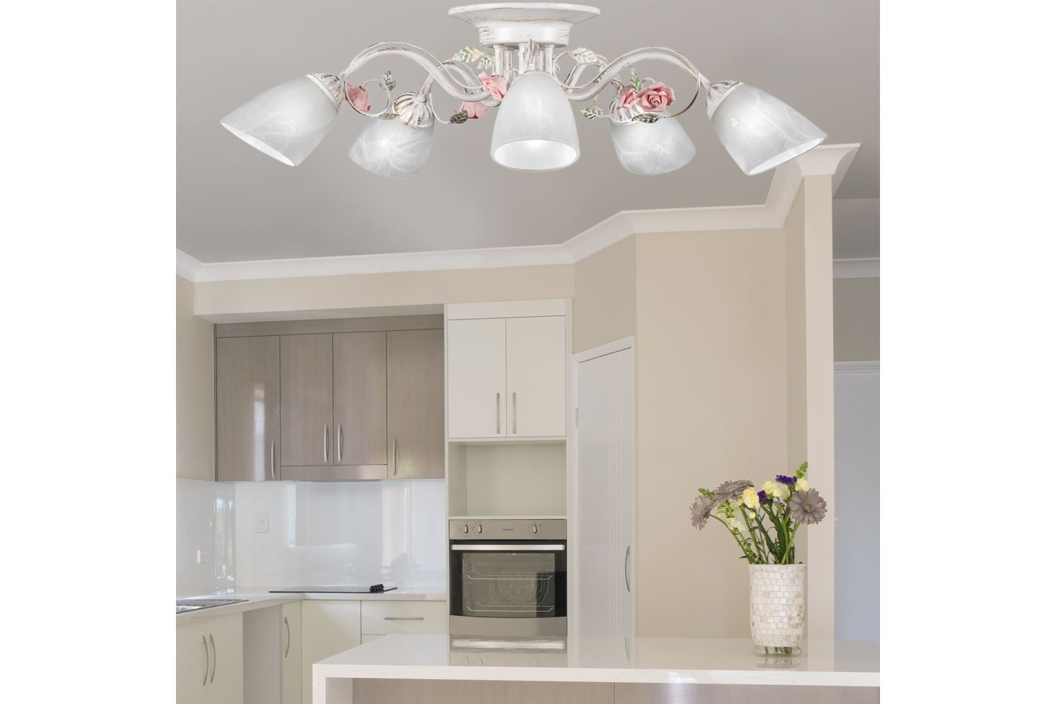 Люстры флористика потолочные